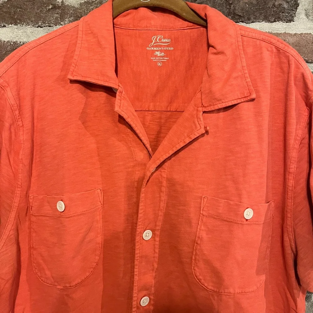 J. Crew Garment Dyed Button Up Pocket Shirt Size XL